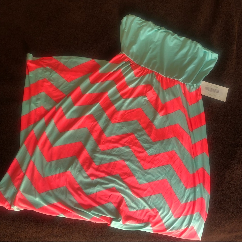 New, with tags, bright pink & teal Filly Flair maxi dress